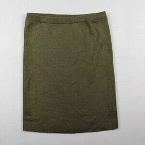 Eileen Fisher 100% Merino Wool Olive Knit Skirt XS